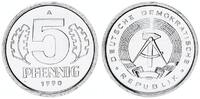 DDR 5 Pfennig Aluminium -