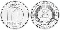 10 Pfennig 1990 A DDR Aluminium Stempelglanz- Export