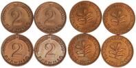 BRD 4x 2 Pfennig Aus Originalrolle -