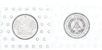 DDR 5 Pfennig Aluminium in original Folie der Staatsbank -