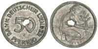 BRD 50 Pfennig Bank d. Länder Zeitgenössische Umlauffälschung in Blei-Zinn gelocht -