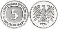 Deutschland / Bundesrepublik 5 Mark 5 DM Kursmünze 1996 F TOP-Erhaltung - Seltenes Jahr Polierte Platte (PP, Proof) -
