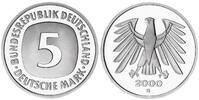 Deutschland / Bundesrepublik 5 Mark 5 DM Kursmünze 2000G TOP-Erhaltung - Seltenes Jahr Polierte Platte (PP, Proof) -