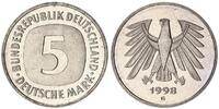 Deutschland / Bundesrepublik 5 Mark 5 DM Kursmünze 1998 G TOP-Erhaltung ! Seltenes Jahr. prägefrisch-stempelglanz -