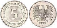 Deutschland / Bundesrepublik 5 Mark 5 DM Kursmünze 1999 F TOP-Erhaltung ! Seltenes Jahr. prägefrisch-stempelglanz -