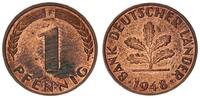 1 Pfennig 1948 F Deutschland - BRD Bank deutscher Länder prägefrisch,Kupferpatina
