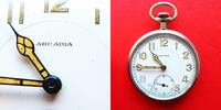 Schweiz, HERREN Taschenuhr, solide ARCADIA HERREN TASCHENUHR, FEF 40H, Ankerhemmung, gute Funktion-ca. 1935, -