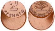 Deutschland - BRD 2 Pfennig Fehlprägung: 50 % dezentriert -