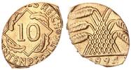 Deutschland / Weimar 10 Pfennig Fehlprägung: auf verstanzten Schrötling -