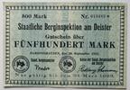 Barsinghausen, Niedersachsen 500 Mark Staatliche Berginspektion, mit Ktz, Notgeld -