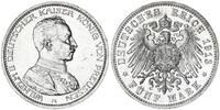 Preußen 5 Mark Kaiser in Uniform Wilhelm II. -