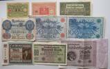 Deutsches Reich 1 Mark-500 Millionen Mark, 10-50 Reichsmark kleine Sammlung von 22 versch. Reichsbanknoten -