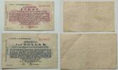 Bremen 1 Cent=4,2 Pfennig Gold, 1/10 Dollar=42 Pfg Gold Staatshauptkasse, wertbeständiges Notgeld -