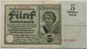 Deutsches Reich 5 Rentenmark Deutsche Rentenbank, Bauernmädchen -