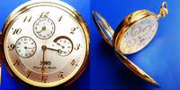 unbek. Herst.land, HERREN TASCHENUHR, HERREN TASCHENUHR vergoldet, 2 Sprungdeckel, Gangreserve-24 Std / gute Funktion, -
