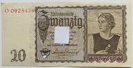20 Reichsmark 16.06.1939 Drittes Reich, Third Reich mit Hakenkreuz im Unterdruck, Tirolerschein gebraucht-leicht gebraucht