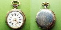 Schweiz, HERREN TASCHENUHR, silberne HERREN TASCHENUHR, Blümchen, Zylinderhemmung, gute Funktion, ca. 1900, -