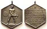versilberte klippenförmige Bronzemedaille 1924 Hagen, Westfalen II. Verbandsschiessen des Bez. Verbandes südwestfälischer Schützenvereine vorzügl...