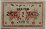 Chemnitz, Sachsen 2 Mark Gefangenen-Lager, Notgeld, Lagergeld -