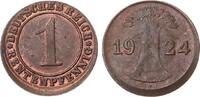 Deutschland / Weimarer Republik 1 Pfennig Fehlprägung: J. 306 ca. 5% dezentriert * -