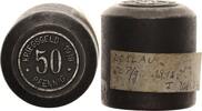 Prägestempel 1918 Kaiserreich Patritze für die Wertseite der 50Pf. Notgeldmünze Kriegsgeld Loslau ss-vz