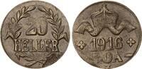 Kolonien Deutsch-Ostafrika 20 Heller DOA J.724b Messing Dünnabschlag -