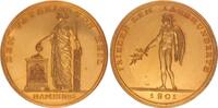 5 Dukaten Gold 1801 Hamburg 1/2 Portugalöser vz/vz-st, kl. Randfehler, schöne Goldtönung