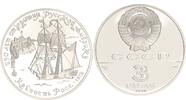 Rußland 3 Rubel Silber 250. Jahrestag - Entdeckung der Russischen Amerika, Fort Ross -