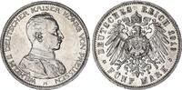 Preußen 5 Mark Silber Kaiser in Uniform Wilhelm II -