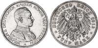 Preußen 5 Mark Silber Kaiser in Uniform Wilhelm II -