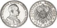 Preußen 5 Mark Silber Kaiser in Uniform Wilhelm II -