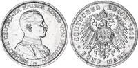 Preußen 5 Mark Silber Kaiser in Uniform Wilhelm II -