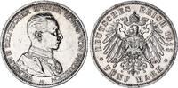 Preußen 5 Mark Silber Kaiser in Uniform Wilhelm II -