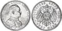 Preußen 5 Mark Silber Kaiser in Uniform Wilhelm II -