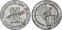 10 Mark (mit Echtheitszertifikat) 1943 Deutschland / Polen / Getto Litzmannstadt Aluminium 3,31g  aus dem New Yorker Lot vz-st, kl. Druckstelle a...