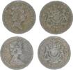 Großbritannien 2 x 1- Pfund-Fälschungen zeitgenössischer Fälschungsversuch - Blei Zinn -