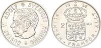 Schweden 2 Kronen Silber Gustav VI. Adolf -