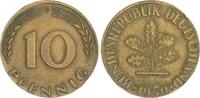 Deutschland 10 Pfennig Fehlprägung auf untergewichtiger Ronde BRD 10 Pf. 1950 D Fehlprägung untergewichtige Ronde 3,37 g ss-vz small planchet -