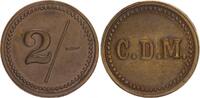 Kolonien: Deutsch-Südwestafrika Messingmarke zu 2/- Deutsch-Südwestafrika Oranje/Lüderitz Wertmarke zu 2/- der Diamantenmine CDM -