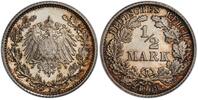 Germany-Empire Deutsches Kaiserreich 1/2 Mark 1/2 Mark Silber J. 16 1908 F schöne Tönung - sehr selten - PCGS zertifiziert -