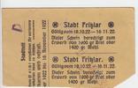 Deutschland / Fritzlar Brot-Mehlkarten Deutschland / Fritzlar Brot-Mehlkarten für 1000g 1922 -