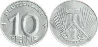 Deutschland / DDR 10 Pfennig 10 Pfennig DDR 1953 E seltenes Jahr / Münzzeichen Expertise Paproth -