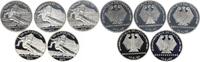 Deutschland / Eurowährung 5 x 10 Euro Silber Alpine Ski WM 5 Münzen, Münzzeichen A D F G J komplett -