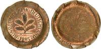 Deutschland 1 Pfennig Probe Produktions Probe Abschlag der Baumseite auf ausgewalztem Schrötling (2)prfr. -