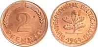 Deutschland 2 Pfennig dezentriert BRD 2 Pfennig 1969 G Fehlprägung: 5 % dezentriert prfr. -