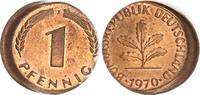 Deutschland 1 Pfennig Fehlprägung BRD 1 Pfennig 1970 J Fehlprägung: 15% dezentriert, prfr.-St. Kupferpatina -