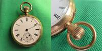 Deutschland, HERREN TASCHENUHR, HERREN - TASCHENUHR, Gold 0,583, Union / Dürrstein, gute Funktion, ca. 1900, -