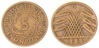 Deutschland / Weimar 5 Pfennig 5 Pfennig J.308 1923 G seltenes Jahr/Mzz. -
