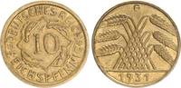 Deutschland / WEIMAR 10 Pfennig WEIMAR 10 Pfennig J.317 sehr seltenes Jahr/Mzz. 1931G !! ss-vz -