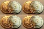 Deutschland / Bundesrepublik 5 Mark 5 DM Kursmünze 1975 DFGJ 4 Stück komplett TOP-Erhaltung -